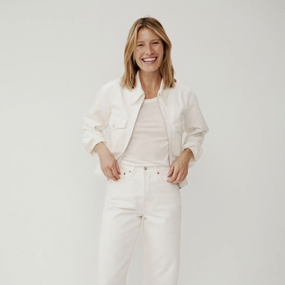 Buck Mason Rider Jacket - White Denim Jacket - Size Large - Picture 2 of 9